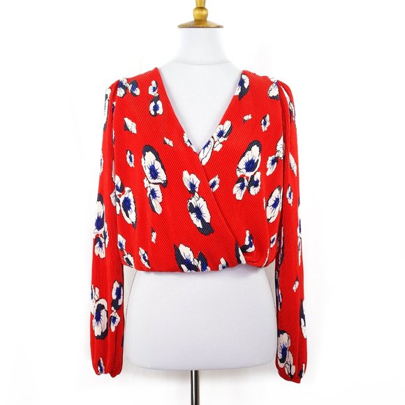 ASTR The Label red floral cropped top, size S - Picture 2 of 8